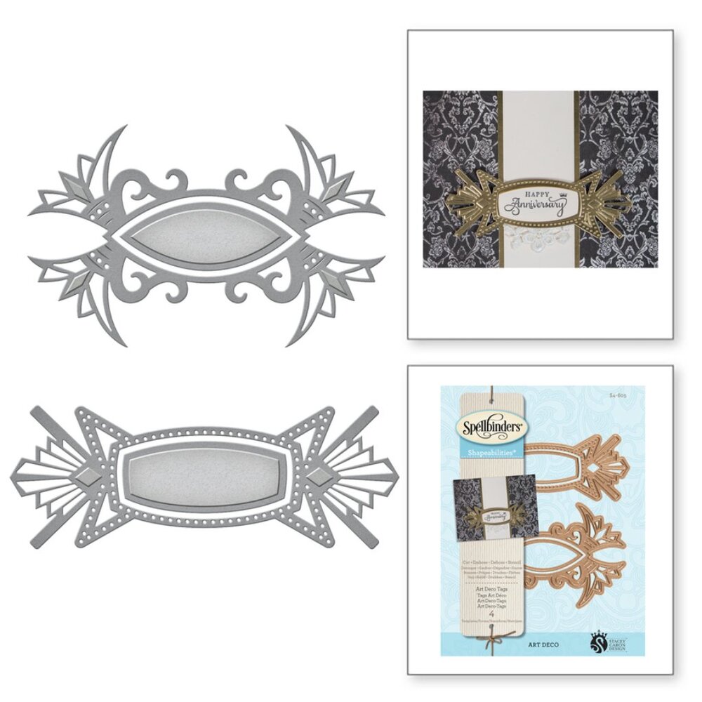 Spellbinders Shapeabilities Dies-Art Deco Tags 4 pcs